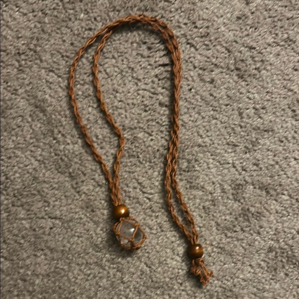 Handmade Clear Quartz Adjustable Necklace
